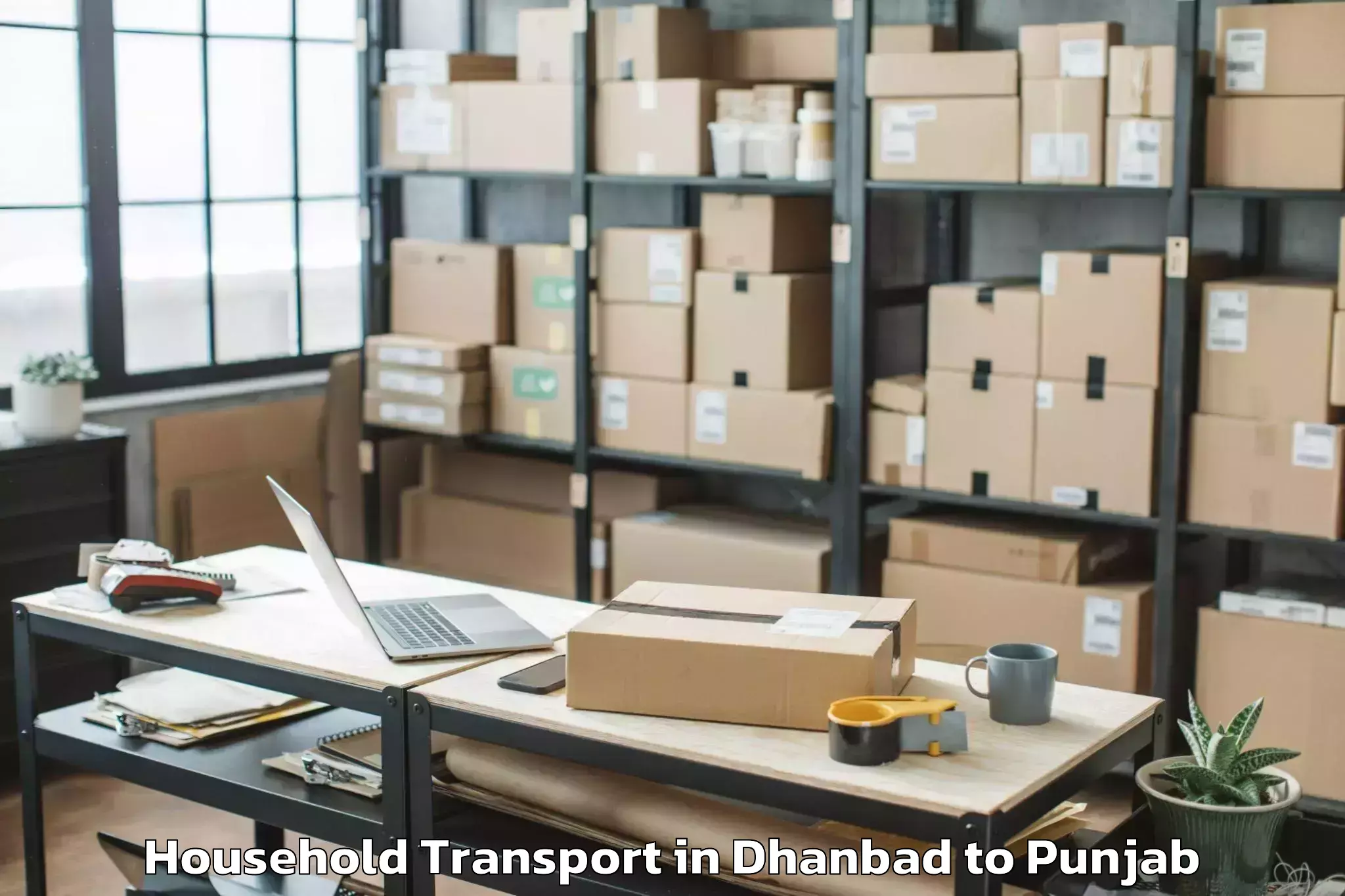 Easy Dhanbad to Barnala Household Transport Booking